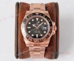 VR Factory 'Max Version' Rolex GMTII Root Beer Real 18k Rose Gold Swiss Replica Watch 